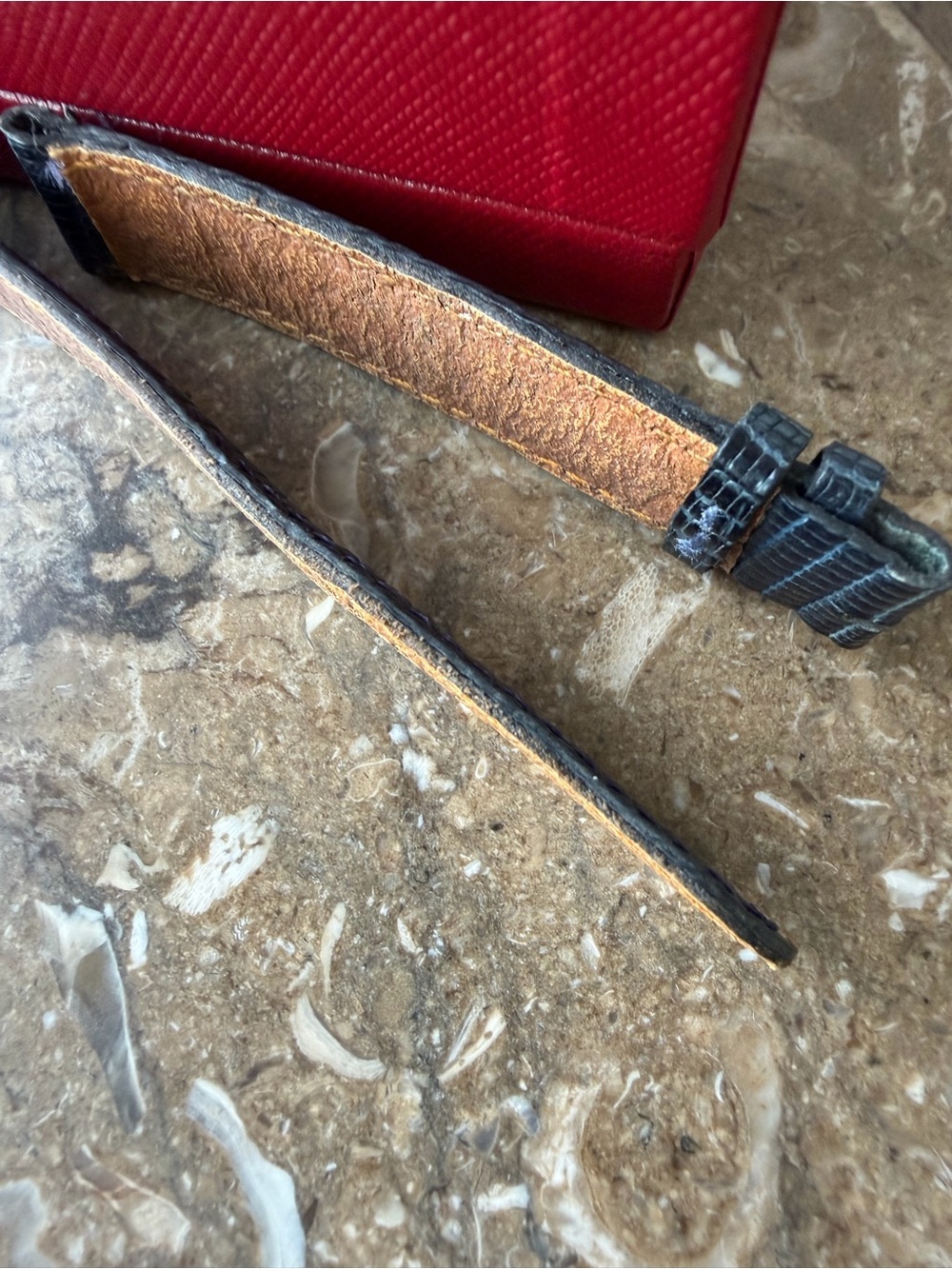 CARTIER watch replacement Lizard tank bands from Paris - Picture 8 of 9